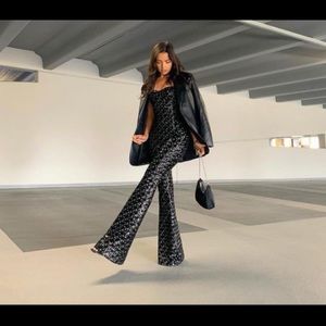 Nadine Merabi Jewelled/ Sequin Jumpsuit